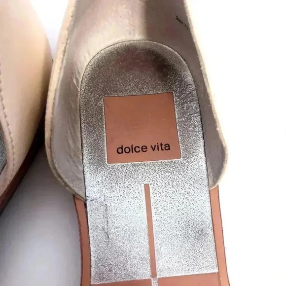 Dolce Vita Laynie D'Orsay Cream Leather Pointed Toe Flats Sandal Size 7.5 - Picture 7 of 12